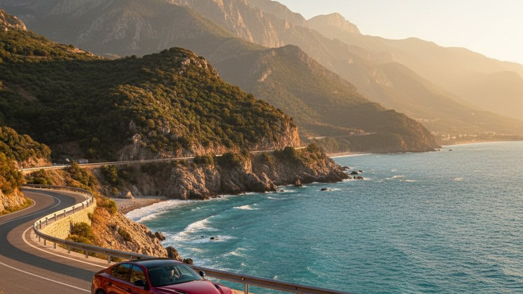 Arnavutlukta Alfa Romeo arac - Tiran ve sahil yollari icin spor tasarim